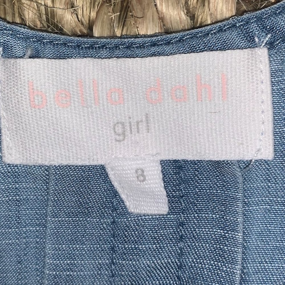 BELLA DAHL GIRLS DENIM CHAMBRAY DRESS - Picture 10 of 11